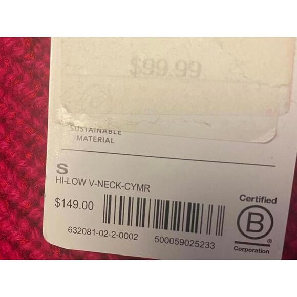 NWT Athleta Ribbed V-Neck Sweater - Shasta Neck Design - Picture 5 of 8